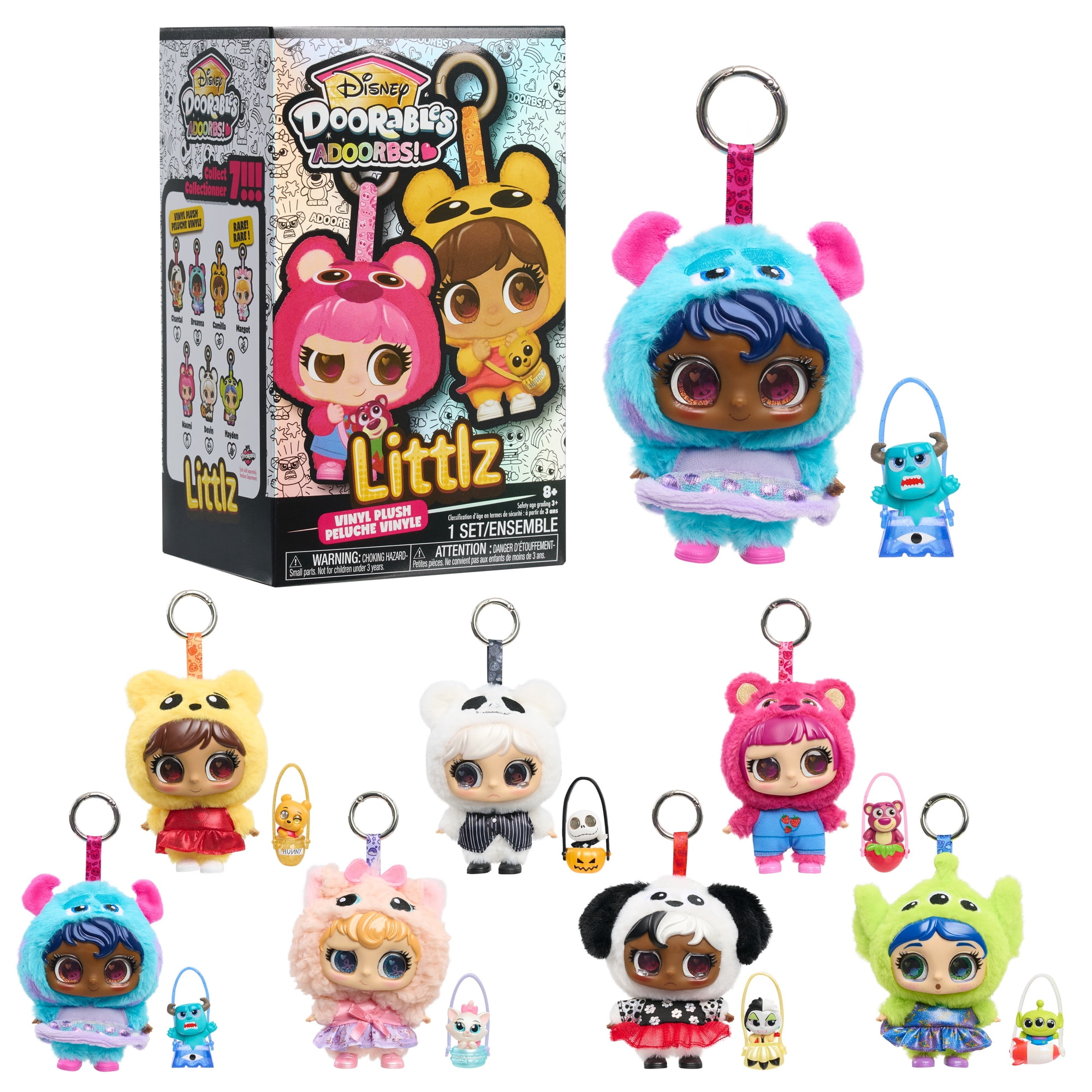 Disney Doorables Adoorbs! Littlz Vinyl Plush Clip-On, Collectible Clip-on Plush, 7 to Collect, Ages 5 and Up