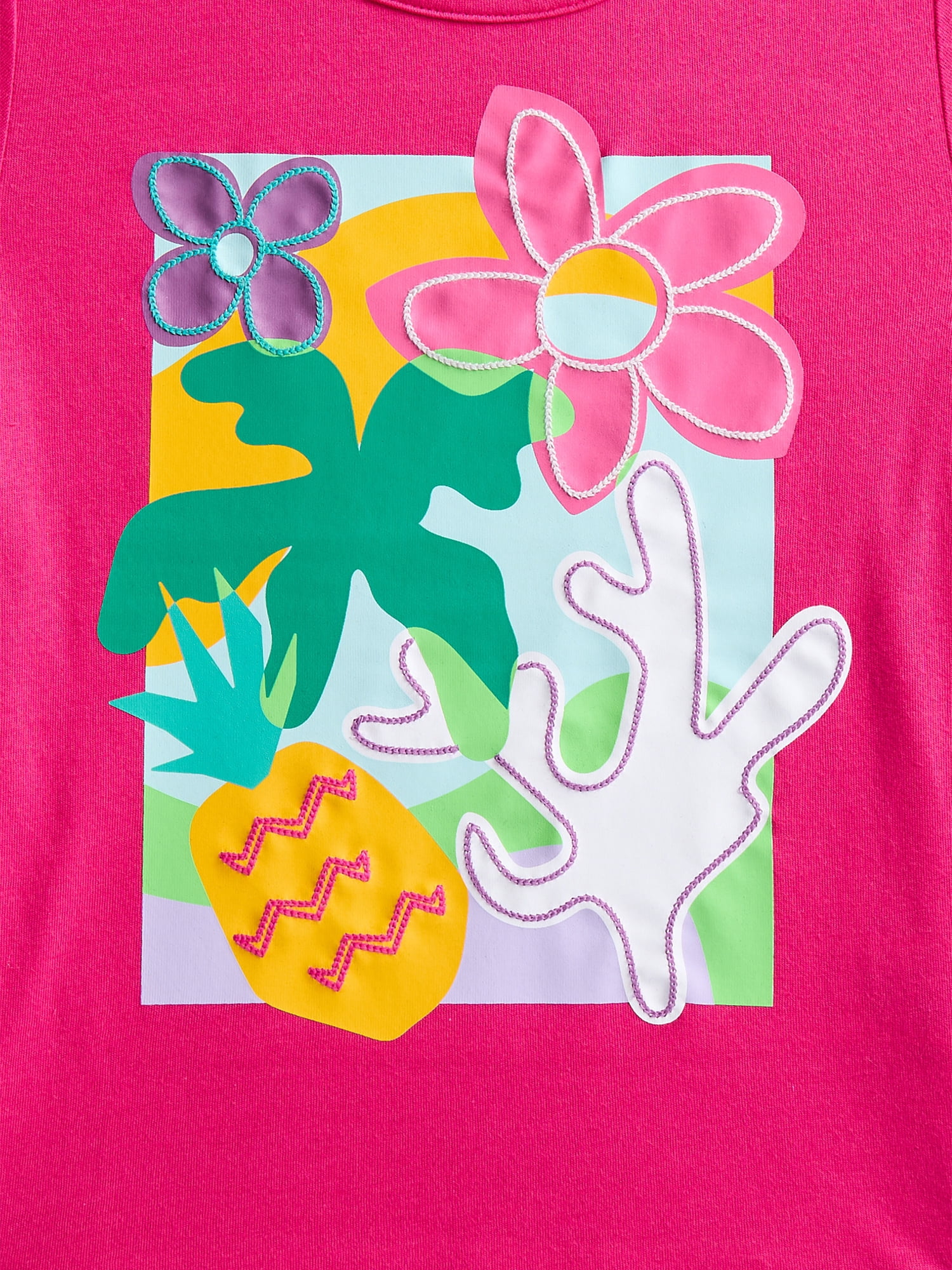 Wonder Nation Girls Embellished Graphic Tee with Short Sleeves, Sizes 4-18 & Plus