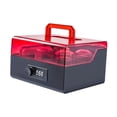 thumbnail image 2 of Caja de almacenamiento de sellos Organizador de sellos Elegante caja de seguridad portátil con cerradura profesional para sellos financieros Oficina Negro Rojo, 2 of 8