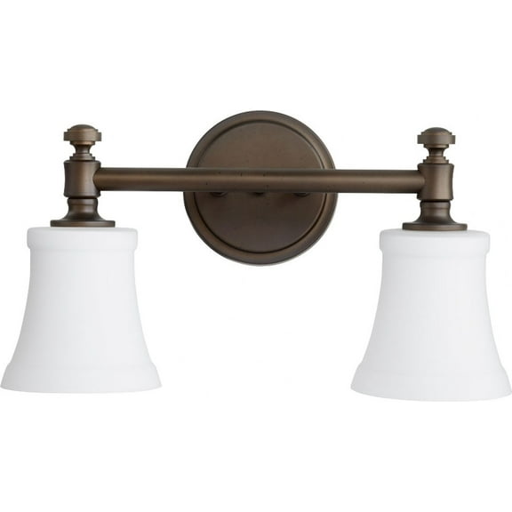 Quorum Lighting Rossington 2-Light Oiled Bronze Glass Wall Sconce