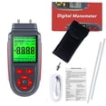 thumbnail image 3 of Digital Manometer Dual Port Air Gas Pressure Tester Differential Pressure Gauge With Lcd Backlight Display, Battery Or Usb Cable Powered, Supports Temperature Measurement ℃/ ℉, 3 of 7