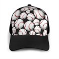 thumbnail image 3 of Naloa Cute Baseball Adult adjustable Print Baseball Hat, Patchwork curved brim baseball capfor Men and Women, One Size, 3 of 5