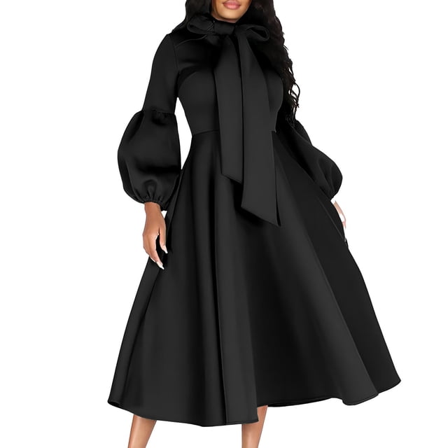 Qiopertar Robe Longue Polyvalente Mode Manches Longues Rétractation Taille Fendue Manches 7/4 Ourlet Large en Solde à Moins de 5$ en Solde