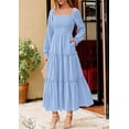thumbnail image 2 of PRETTYGARDEN Maxi Dresses for Woman Fall Boho Long Sleeve Smocked A Line Ruffle Holiday Party Long Dress with Pockets, 2 of 6