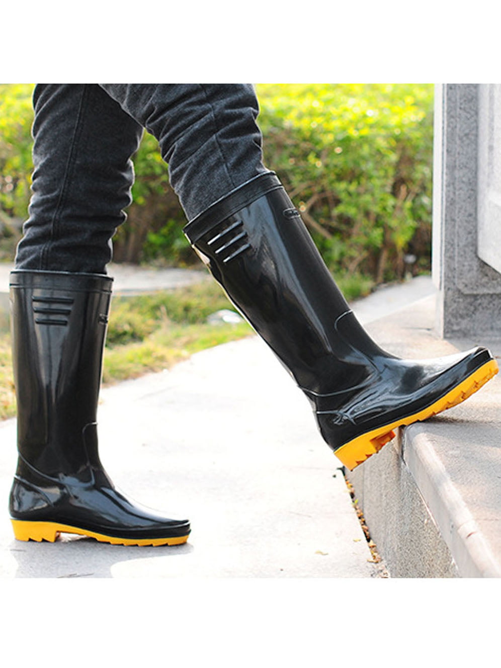 CBD - Mens' Basic Rain Boots Black Size 