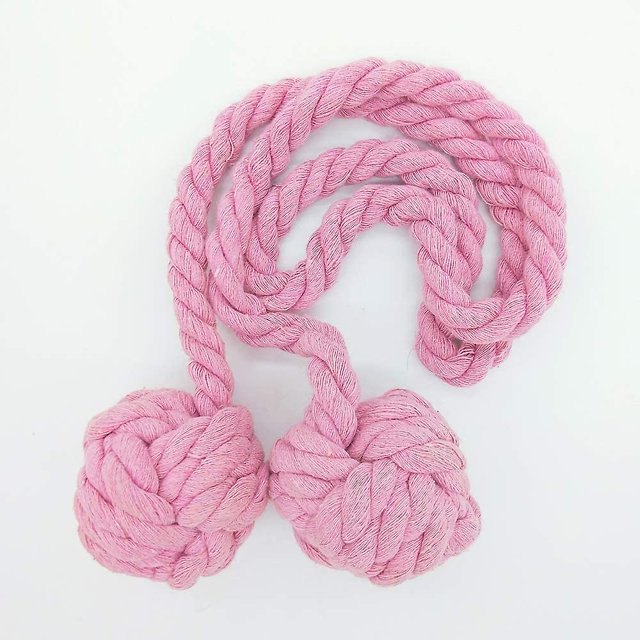 2 unidades de cordones trenzados con cordones y cordones de mano con cuerda de algodón de doble bola, rosa Feliz Sencillez
