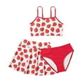 thumbnail image 1 of PMVFHDE Swim Tops Girl Girls Swimsuits Bikini Floral Swimsuit Bathing Suit Girls' Swimwear,Red,9-10 Years, 1 of 6