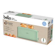 bella 2-Slice Slim Toaster with Extra Long Slot, 6 Setting Shade Control with Reheat & Cancel Buttons, Seaglass
