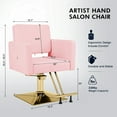 thumbnail image 3 of Pro Classic Heavy Duty Hydraulic Barber Chair All Purpose Hair Styling Salon Spa Beauty 360°Swivel(Pink), 3 of 21