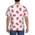 thumbnail image 3 of Bixox Men's Hand Drawn Strawberry Printed Short Sleeve Skinny Athletic T-Shirt, 3 of 6