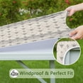 thumbnail image 6 of Highland Cow Cactus Triangle Pattern Square Fitted Tablecloth with Elastic Edge,Square Table Cover,Washable Elastic Table Cover for Home Kitchen Party Decor 34"x34", 6 of 6