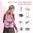 thumbnail image 5 of SANMADROLA Clear Backpack Heavy Duty Transparent Bookbag Teen Girlish Cute Bag Large Capacity See Through Backpacks Stadium Approved Daypack for Middle School College Sport/Travel, 5 of 8