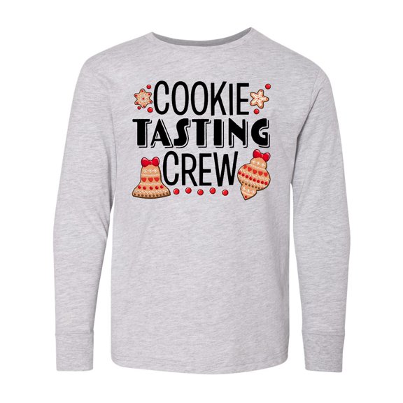 Inktastic Christmas Cookie Tasting Crew with Holiday Cookies Long Sleeve Youth T-Shirt