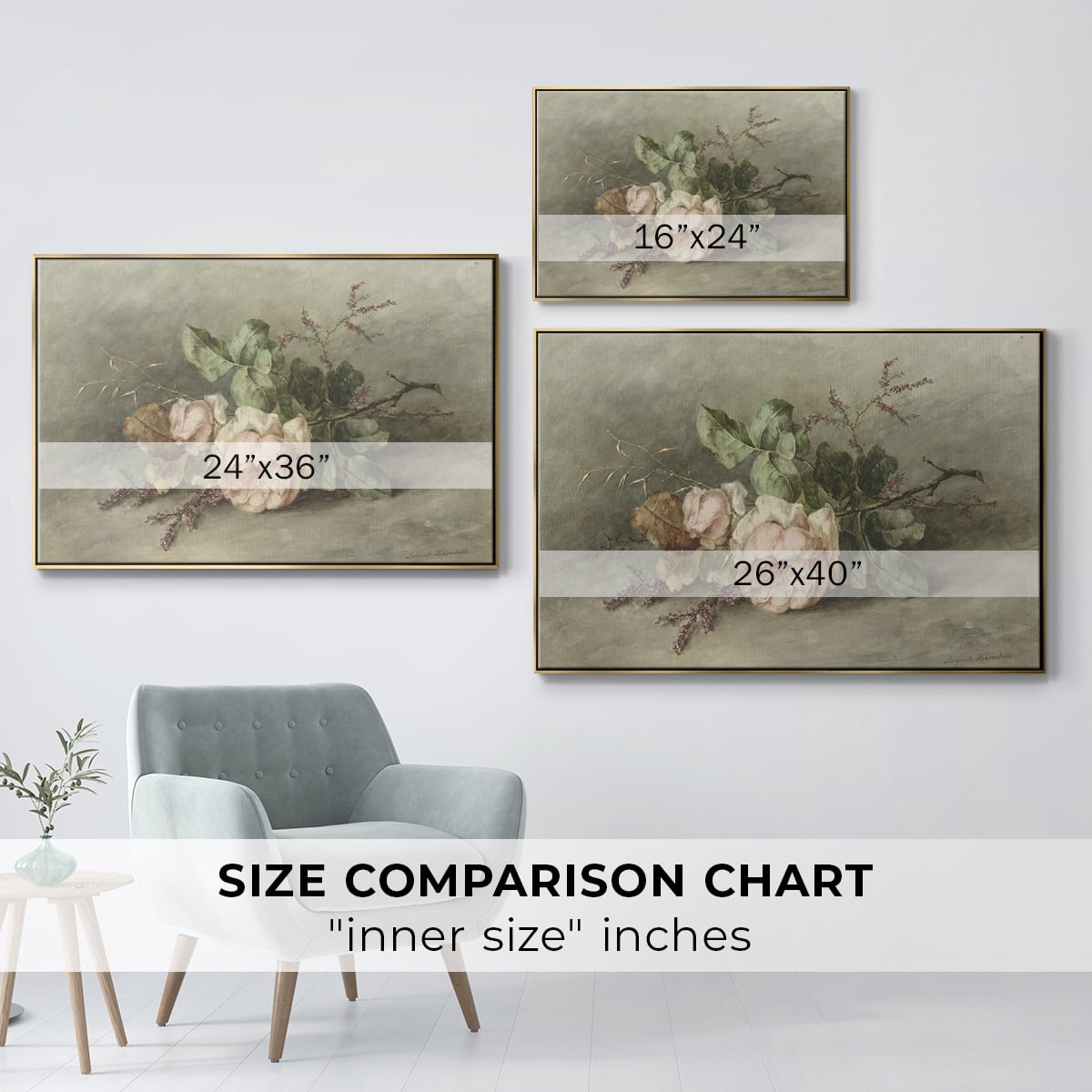 Vintage Botanical Print-XXXVII By Wexford Home Framed in Gold Wood Gallery Wrapped Canvas 27 in. x 41 in.