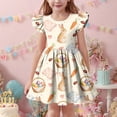thumbnail image 4 of NAISIBABY Dresses for Girls, Ruffles Sleeve Cute Prints Summer Casual Easter Flowy Play Dress Beige Size 3, 4 of 7