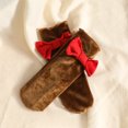 thumbnail image 6 of Mnyotv Baby Girl Rompers Christmas Outfits Flutter Long Sleeve Jumpsuit Bow Socks and Headbands 3Pcs Set Size 12-18 Months, 6 of 8