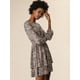thumbnail image 4 of Vestido Dobladillo Con Volantes Estampado De Leopardo Allegra K Manga Larga Rosa M, 4 of 6