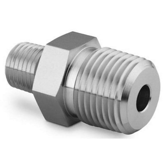 SWAGELOK SS-6-HRN-4 3/8" Male NPT X 1/4" Male NPT, Stainless Steel, HEX REDUCING Nipple, Pipe Fitting