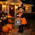thumbnail image 4 of Ouuluon Sturdy Halloween Plaid Storage Basket, 9x9 inch Ghost Pumpkin Decorative Handheld Basket for Home Party, 4 of 6