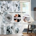 thumbnail image 4 of Extra Long 72"x84" Blue and White Floral Shower Curtain Set with Hooks,Watercolor Gentle Colors Flowers Bathroom Curtain,Modern Minimalist Waterproof Bath Curtain for Bathroom Decor, 4 of 6