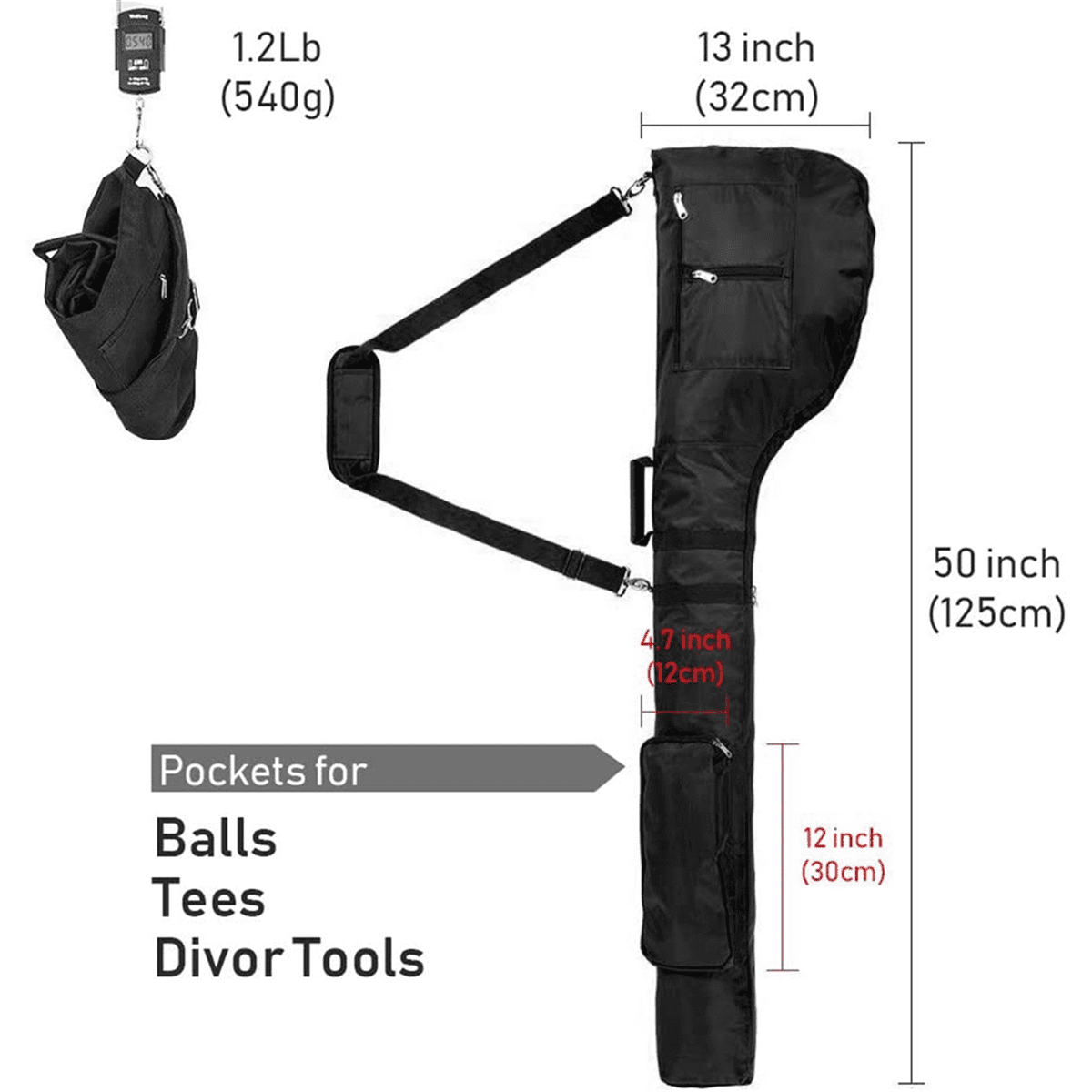 2X Golf Foldable Bag-Driving Range Mini Training Practice Golf Bag Travel Case
