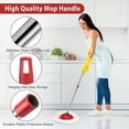 thumbnail image 4 of Spin Mop Head, Base, Handle Replacement for EasyWring Microfiber Spin Mop - 2 Microfiber Mop Refills - 1 Triangle Mop Head Cover and 30-58in Mop Handle Set Combo for 1 Tank System (White), 4 of 11