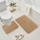 thumbnail image 1 of Set de alfombrillas de baño de 2 piezas | Alfombras de baño en forma de U y rectangulares | Respaldo TPR antideslizante | Fibras de poliéster absorbentes de agua | Beige café gris rosa | 50x40cm y, 1 of 6