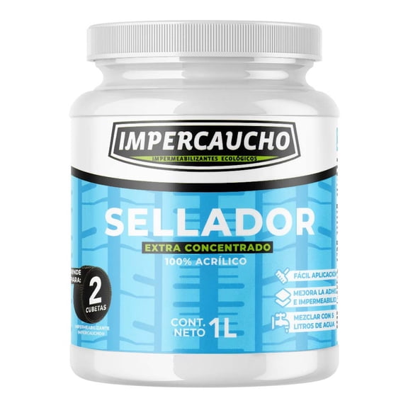 Sellador Para Impermeabilizante Impercaucho  Extra Concentrado 100% Acrílico 1 Litro
