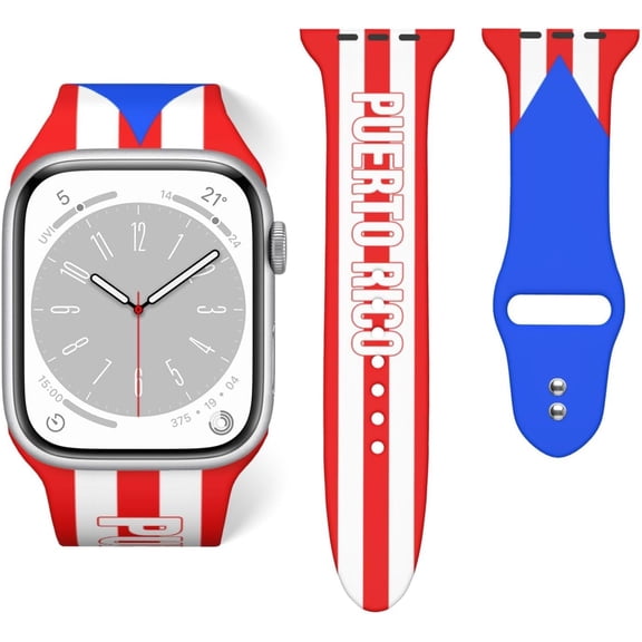 Puerto Rico Flag Watch Band For Apple Wristband Band For Iwatch Series Soft Silicone 38mm*40mm