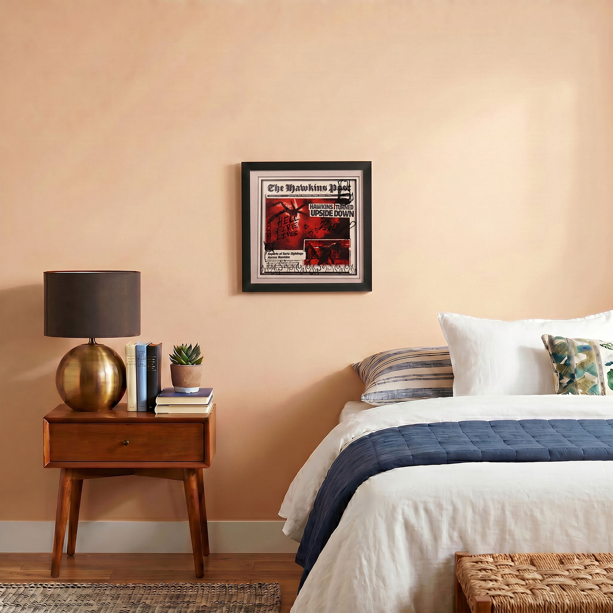 Pyramid America: Stranger Things: The Hawkins Post - 12x12 Faux Matted Framed Print - Plexi, Series Artwork, Licensed Netflix Wall Decor, Collectible