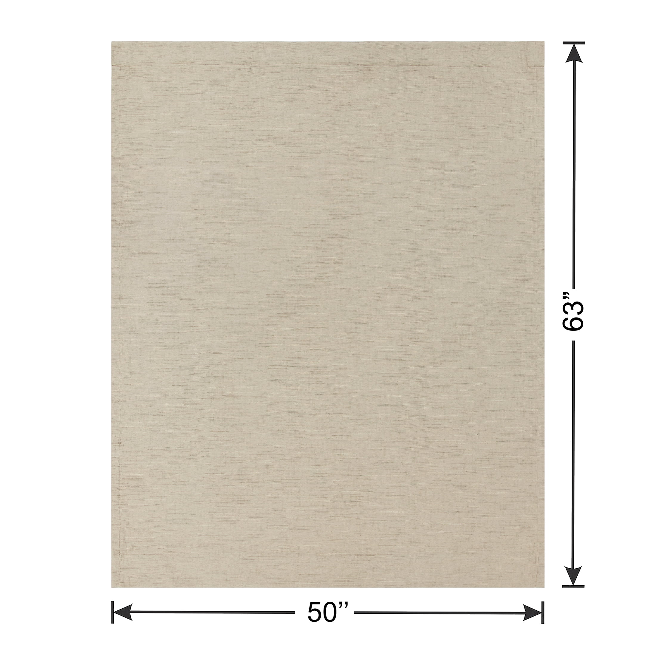 Better Homes & Gardens Textured Solid Chenille Blackout Single Curtain Panel, Beige, 50"W x 63"L