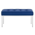 thumbnail image 4 of Loft Tufted Medium Upholstered Faux Leather Bench EEI 3400 SLV NAV by Furniture, 4 of 4