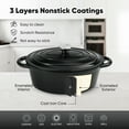 thumbnail image 4 of 4.5 QT Enameled Cast Iron Oval Dutch Oven with Lid, Nonstick Cookware for Baking, Braising, Roasting, and Cooking,Black, 4 of 9