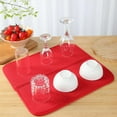 thumbnail image 4 of HYG Dish Drying Mat,1 Pc 16"x18” Microfiber Absorbent Dish Drying Pad,Large Dish Drainer Mats,Dish Mats for Kitchen Counter, Rack, Sink, Under Rack,Red, 4 of 6