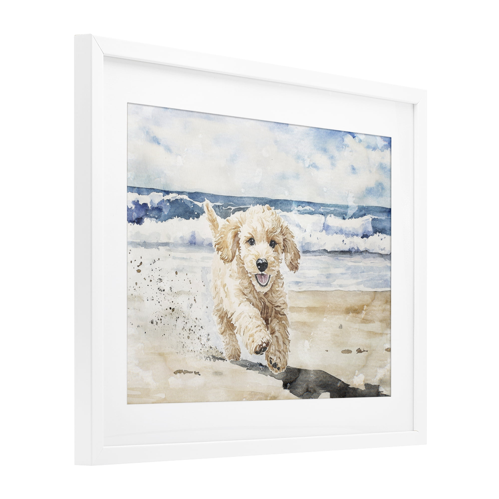 Stupell Industries Ocean's Best Friend Pup White Framed Print Under Glass, design by Svetlana Aleynikova
