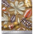 thumbnail image 1 of Soimoi Poly Georgette Fabric Berries,Oak Chestnut Leaves Print Sewing Fabric Yard 52 Inch Wide, 1 of 3