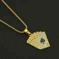 thumbnail image 4 of K-KED Biker Casino Lucky Poker Straight Flush Pendant Necklace Jewelry-Gold, 4 of 6