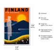 thumbnail image 2 of Finland for Holidays - Finnish State Railways - Vintage Railroad Travel Poster by Ingrid Bade c.1936 - Master Art Print (Unframed) 13in x 19in, 2 of 4