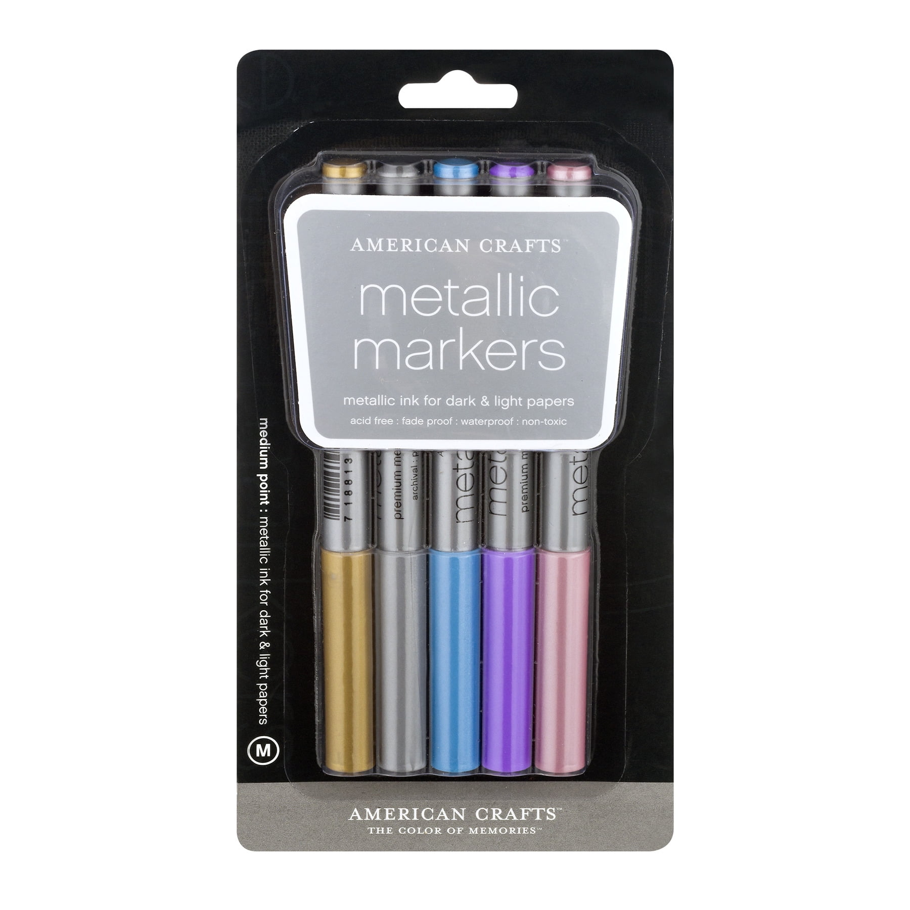 American Crafts Metallic Markers 5 Pack