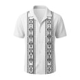 thumbnail image 3 of Xdegoge Button Down Shirt for Men Camp Collar Short Sleeve Casual Boho Vacation Streetwear Regular Fit Tribal Geometric Graphic Print Lightweight Soft Summer Spring Tops, 3 of 3
