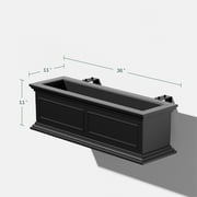 Veradek Brixton Railing Window Box 36 Plastic Planter 2-Pack Black