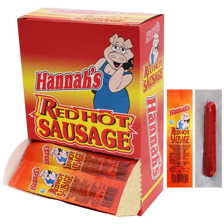 Hannah's 0.7oz Red Hot Sausages (With Pork) 50-ct Boxes - 2 Boxes