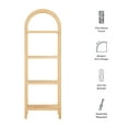 thumbnail image 2 of Vexley 72 Inch Tall Narrow Arched Bookshelf in Natural, 2 of 9