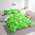 thumbnail image 3 of Castle Fairy Pixelated Miners Bedding Comforter Set,Plaid Grid Queen Bedding Sets, 3 of 8