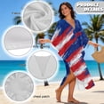 thumbnail image 6 of Xixirimido Patriotic American Flag Print Women Kaftan Dresses Plus Size Swimsuit Coverup Batwing Sleeve Summer Bathing Suit Caftan Loungewear Beach Cover Up, 6 of 7