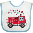 thumbnail image 3 of Inktastic Valentine Fire Truck with Cute Dalmatian and Hearts Boys or Girls Baby Bib, 3 of 4