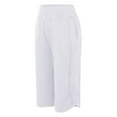 thumbnail image 6 of Women's Cropped Yoga Pants with Pockets - Wide Leg Hiking Athletic Pants Elastic Waist Lightweight Lounge Casual Trousers White XXL, 6 of 10