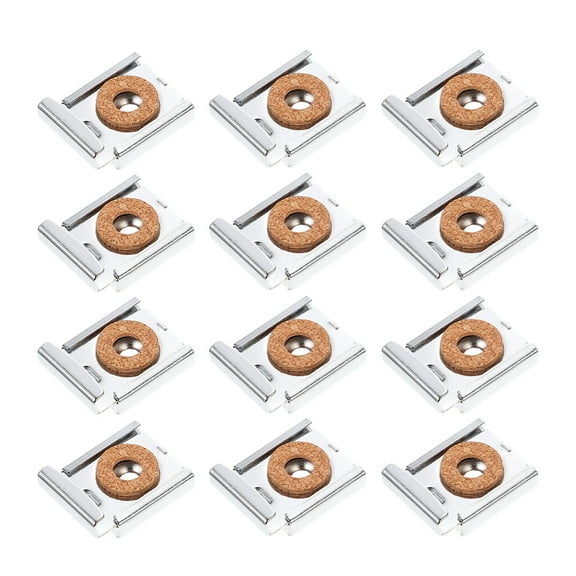 Masteelf  12 Pcs Mirror Hanger Mount Clip Stickers Two Sided Tape Board Silver