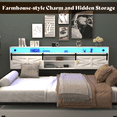 thumbnail image 6 of Tcbosik Twin Size Daybed with Trundle, Sofa Bed with Charging Station and LED Lights, Storage Shelf and Sliding Barn Door, Heavy Duty Metal Slats Support, No Box Spring Needed, Glossy White, 6 of 6