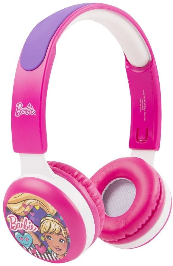 Barbie Kids Safe Over The Ear Headphones HP213059 Kids Headphones, Volume Limiter for